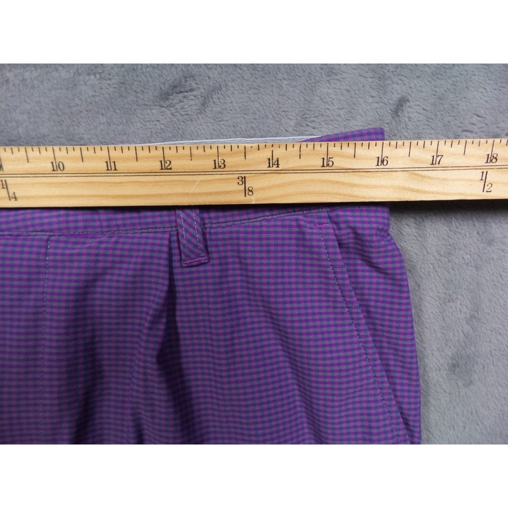 Adidas Golf Shorts Mens Size 32 Purple Ultimate 365 Gingham Plaid Stretch - Picture 6 of 14